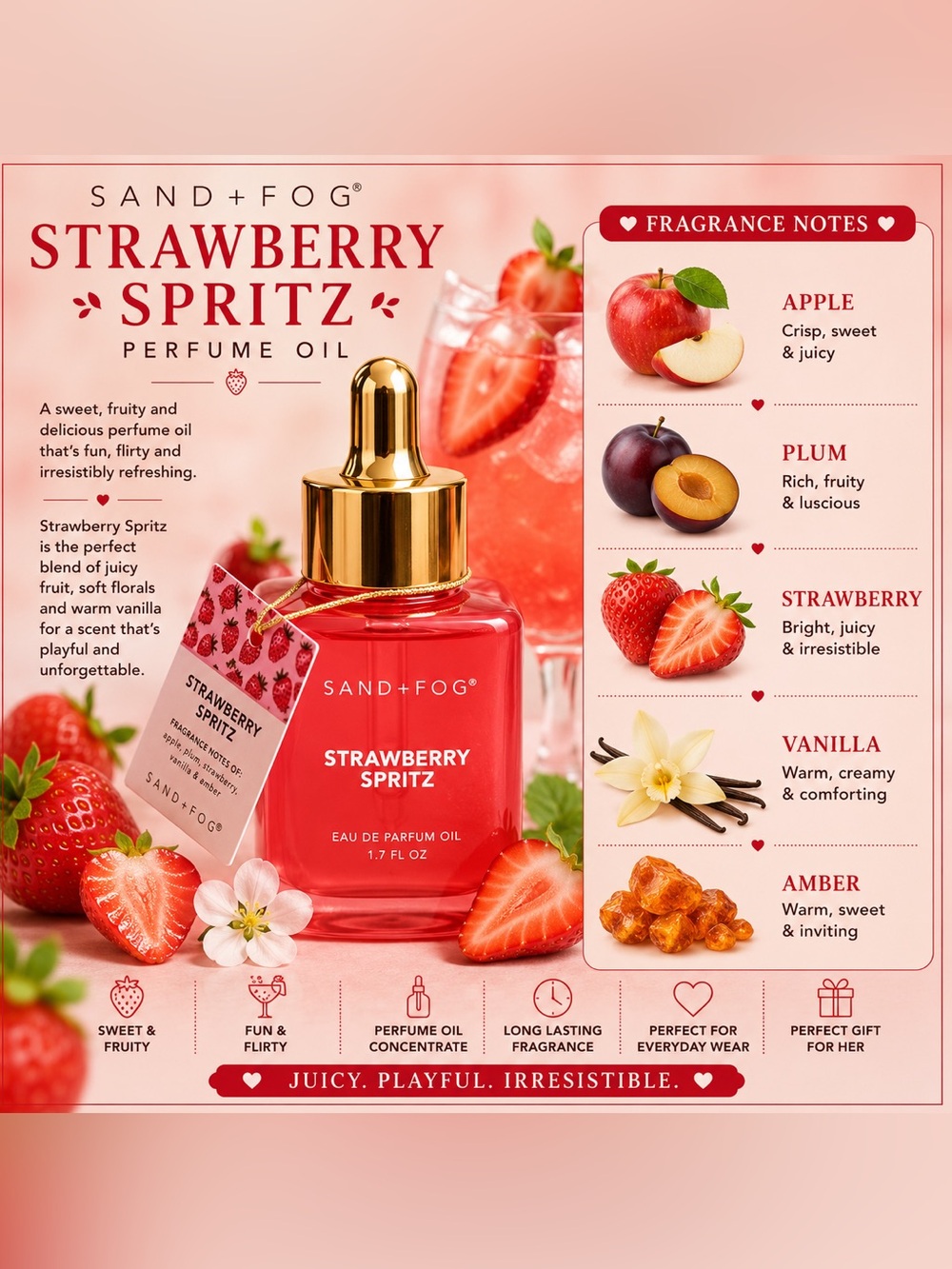 SAND+FOG Strawberry Spritz Fragrance Body Oil